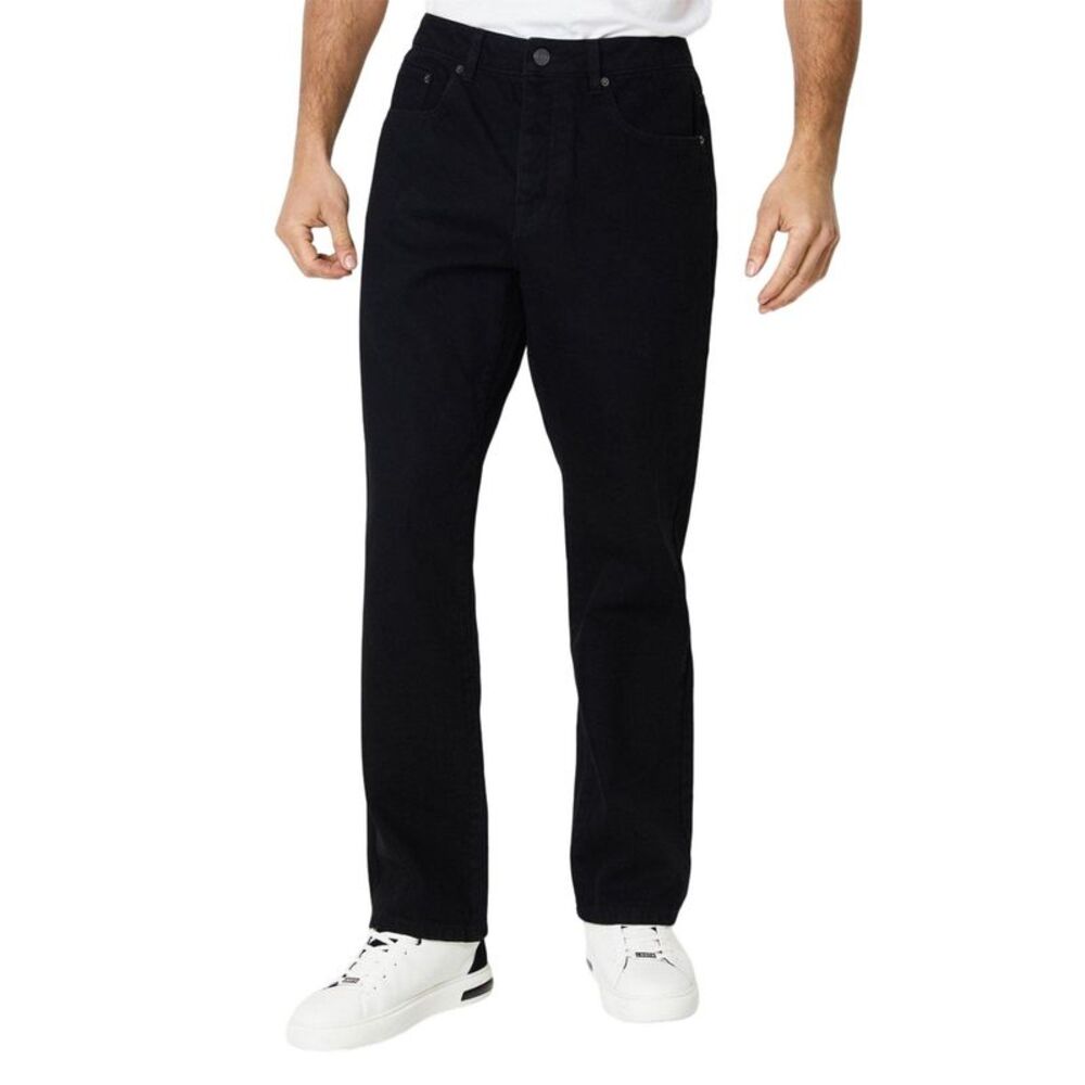 Maine Mens Plain Relaxed Fit Jeans / Black